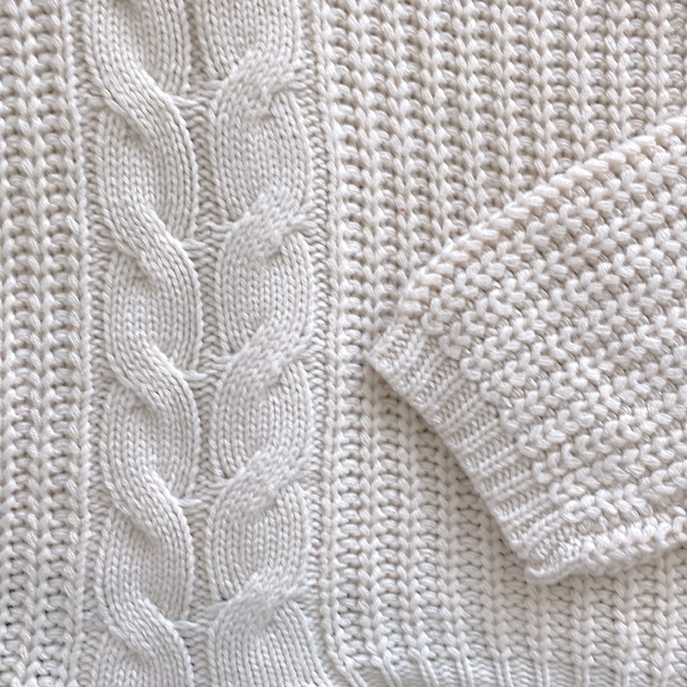 Cream Cable Knit Oversized Sweater - Picture 4 of 4